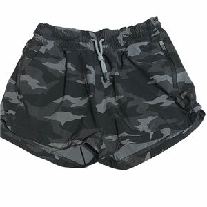 Athleta Girls' Grey & Black Camo Athletic Shorts
